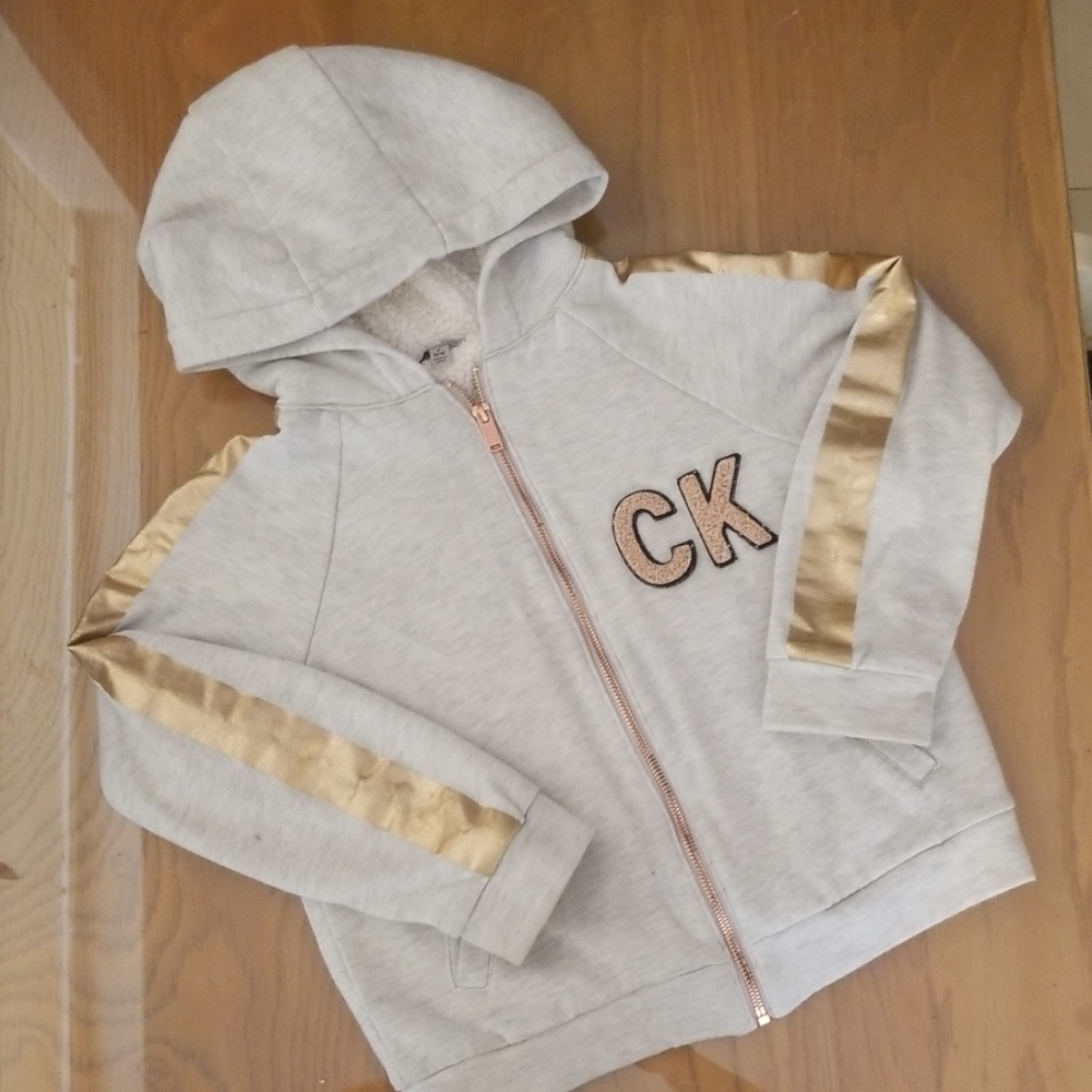 Calvin Klein Girls Fleece Lined Zip Hoodie M 8/10